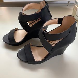 Jessica Simpson Black Wedges - Like New